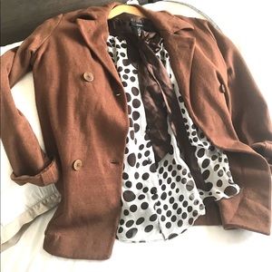 Brown Wool Sweater Pea Coat